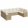 vidaXL Set de sof&aacute;s de jard&iacute;n 9 pzas con cojines rat&aacute;n sint&eacute;tico beige