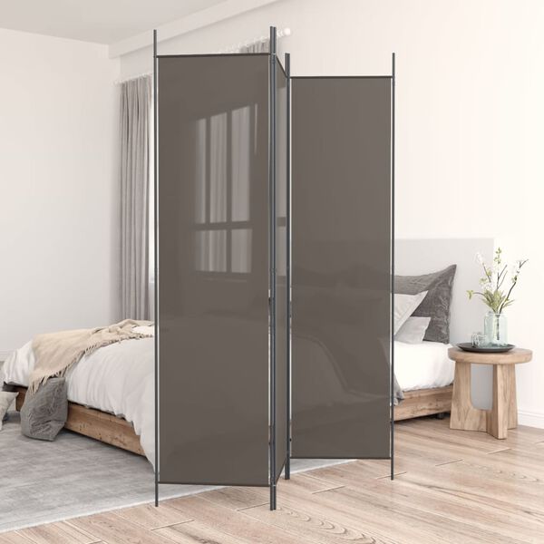 vidaXL Biombo divisor de 3 paneles de tela gris antracita 150x220 cm
