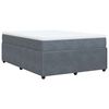 vidaXL Cama box spring con colch&oacute;n terciopelo gris oscuro 140x200 cm