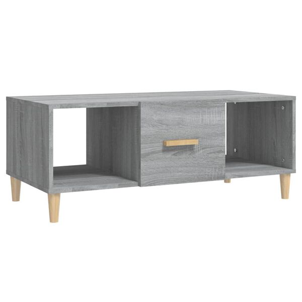 vidaXL Mesa de centro madera contrachapada gris Sonoma 102x50x40 cm