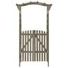 vidaXL Pérgola con puerta madera maciza de abeto gris 116x40x204 cm