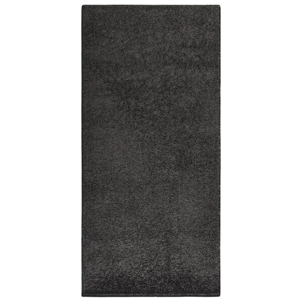 vidaXL Alfombra de pelo suave antideslizante gris antracita 115x170 cm