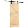 vidaXL Puerta Corredera 85 x 210 cm Natural y negro