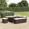 vidaXL Otomana con cojines 2 uds marr&oacute;n rat&aacute;n sint&eacute;tico 40x30x40 cm