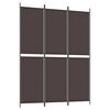 vidaXL Biombo divisor de 3 paneles de tela marr&oacute;n 150x200 cm