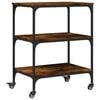 vidaXL Carrito de cocina madera ingenier&iacute;a roble ahumado 60x41x76 cm