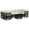 vidaXL Conjunto de sof&aacute;s de jard&iacute;n 8 uds. Negro rat&aacute;n sint&eacute;tico