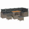 vidaXL Conjunto de sof&aacute; de jard&iacute;n 9 uds. 8-N&uacute;mero de plazas Gris