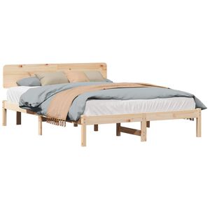 vidaXL Estructura de cama Natural 200 x 200 cm Madera de pino macizo