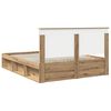 vidaXL Estructura de cama con cabecera Roble Artesanal 160 x 200 cm