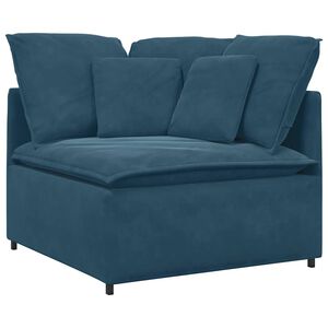 vidaXL M&oacute;dulo esquinero de sof&aacute; modular con cojines, color azul, 100 cm