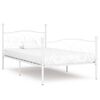 vidaXL Cama con somier sin colch&oacute;n metal blanco 90x200 cm