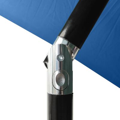 vidaXL Sombrilla con LED y poste de acero azul azure 2x3 m