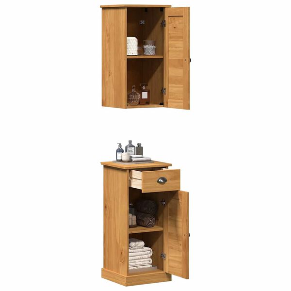 vidaXL Juego de muebles de ba&ntilde;o VIGO 2 pcs Marr&oacute;n y miel marr&oacute;n