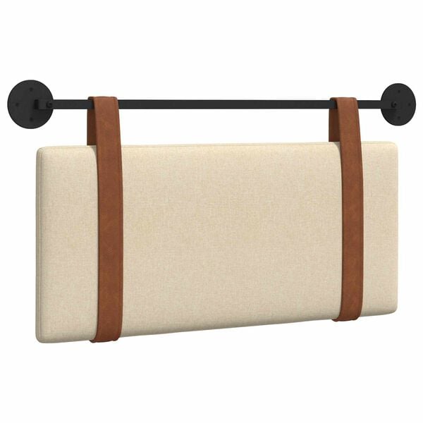 vidaXL Cabecera Colgante Liso Crema 90 x 55 x 5 cm PU antiguo