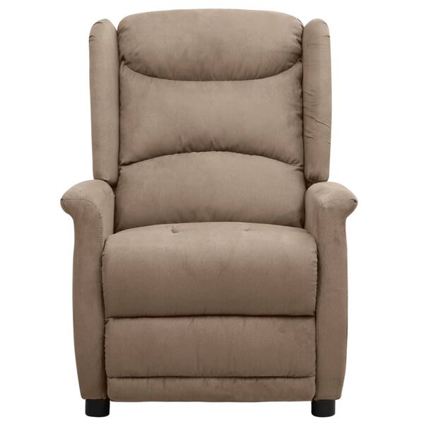 vidaXL Sill&oacute;n de masaje el&eacute;ctrico tela de microfibra gris taupe