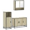 vidaXL Set de muebles de ba&ntilde;o 3 pzas madera contrachapada roble Sonoma