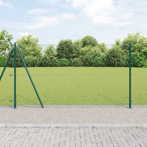 vidaXL Poste de Valla Verde 50 x 1,2 m (malla de 25 mm) Acero y PVC