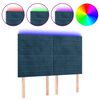 vidaXL Cabecero con luces LED terciopelo azul oscuro 144x5x118/128 cm