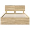 vidaXL Estructura de cama Sonoma 140 x 190 cm Madera de pino macizo
