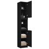 vidaXL Armario de ba&ntilde;o de madera contrachapada negro 32x34x188,5 cm
