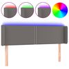 vidaXL Cabecero con LED cuero sint&eacute;tico gris 147x16x78/88 cm