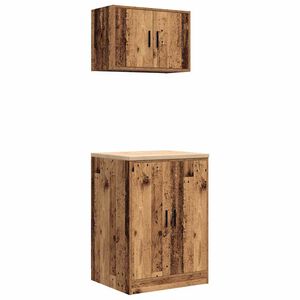 vidaXL Armarios 2 uds para garaje madera ingenier&iacute;a antigua madera