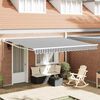 vidaXL Toldo retr&aacute;ctil aluminio y tela gris antracita y blanco 4x3 m