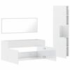 vidaXL Set muebles de ba&ntilde;o 3 piezas madera contrachapada blanco brillo