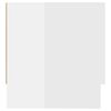 vidaXL Armario de madera contrachapada blanco brillante 100x32,5x35 cm