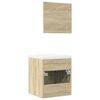 vidaXL Set de muebles de ba&ntilde;o 3 pzas madera contrachapada roble Sonoma