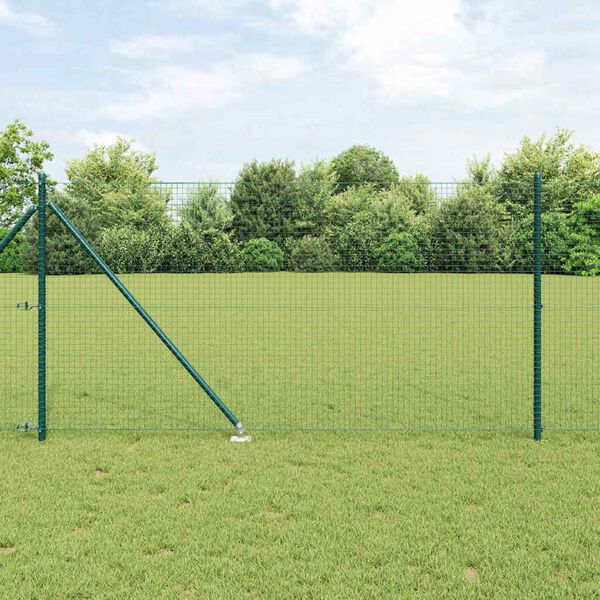 vidaXL Poste de Valla Verde 50 x 1 m (malla de 25 x 25 mm) Acero y PVC