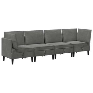 vidaXL Juego de muebles de sal&oacute;n 4 pcs Gris oscuro Terciopelo