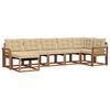 vidaXL Conjunto de sof&aacute;s de exterior con coj&iacute;n 7 pcs Natural y Beige