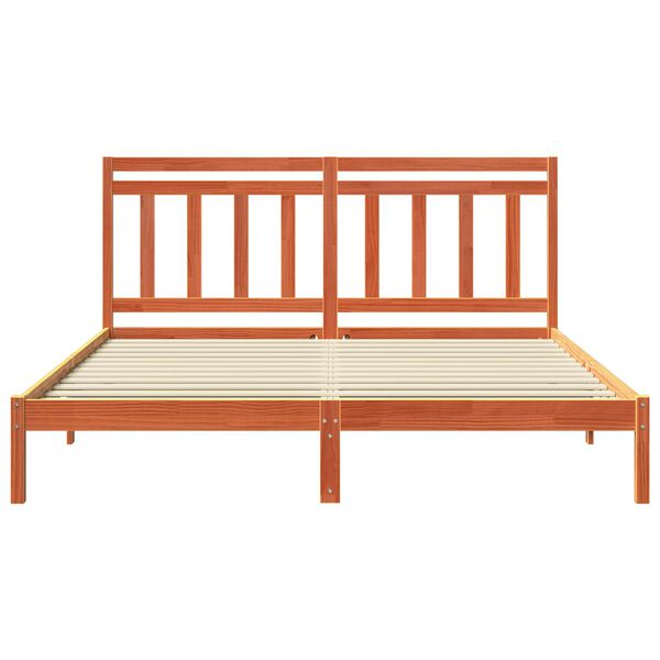 vidaXL Estructura de cama Marr&oacute;n cera 205,5 x 185,5 x 100 cm