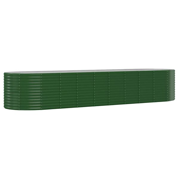vidaXL Jardinera arriate acero galvanizado verde 396x100x68 cm