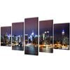 vidaXL Set decorativo de lienzos para pared Nueva York noche 100 x 50 cm