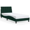 vidaXL Estructura de cama con LED sin colch&oacute;n Hanko terciopelo verde oscuro 80x200 cm