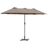 vidaXL Parasol de jardín Taupé 370 x 197 x 239 cm