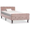 vidaXL Estructura de cama sin colch&oacute;n terciopelo rosa 90x200 cm