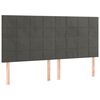 vidaXL Cama box spring colch&oacute;n y LED terciopelo gris oscuro 180x200 cm