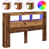 vidaXL Cabecero con LED madera ingenier&iacute;a envejecida 160x18,5x103,5 cm