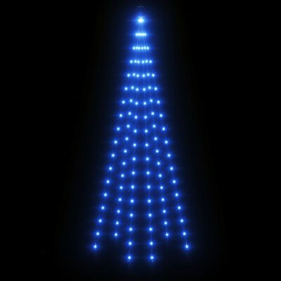 vidaXL Árbol de Navidad en asta de bandera 108 LED azul 180 cm