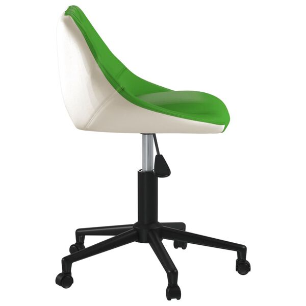 vidaXL Silla de oficina giratoria de cuero sint&eacute;tico verde y blanco