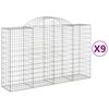 vidaXL Cestas de gaviones 9 uds forma de arco hierro 200x50x120/140 cm