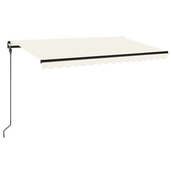 vidaXL Toldo retr&aacute;ctil manual crema 450x300 cm