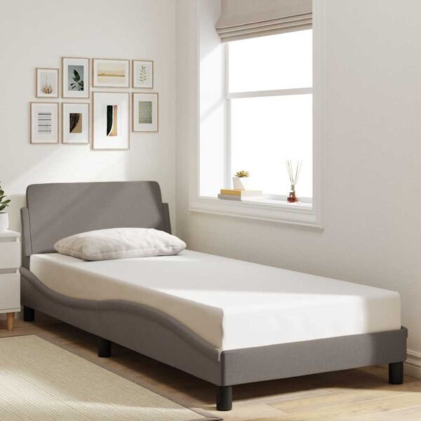 vidaXL Estructura de cama con cabecero Dover tela taupe 80x200cm