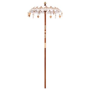 vidaXL Parasol Balin&eacute;s 125 x 125 x 260 cm Algod&oacute;n Redondo Crema
