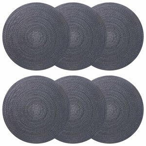 vidaXL Manteles de yute 6 pcs Gris oscuro &Oslash; 30 cm 100% Yute Tossa