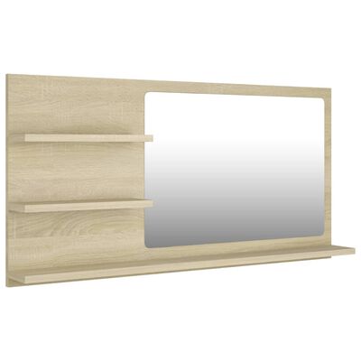 vidaXL Espejo de baño madera contrachapada roble Sonoma 90x10,5x45 cm